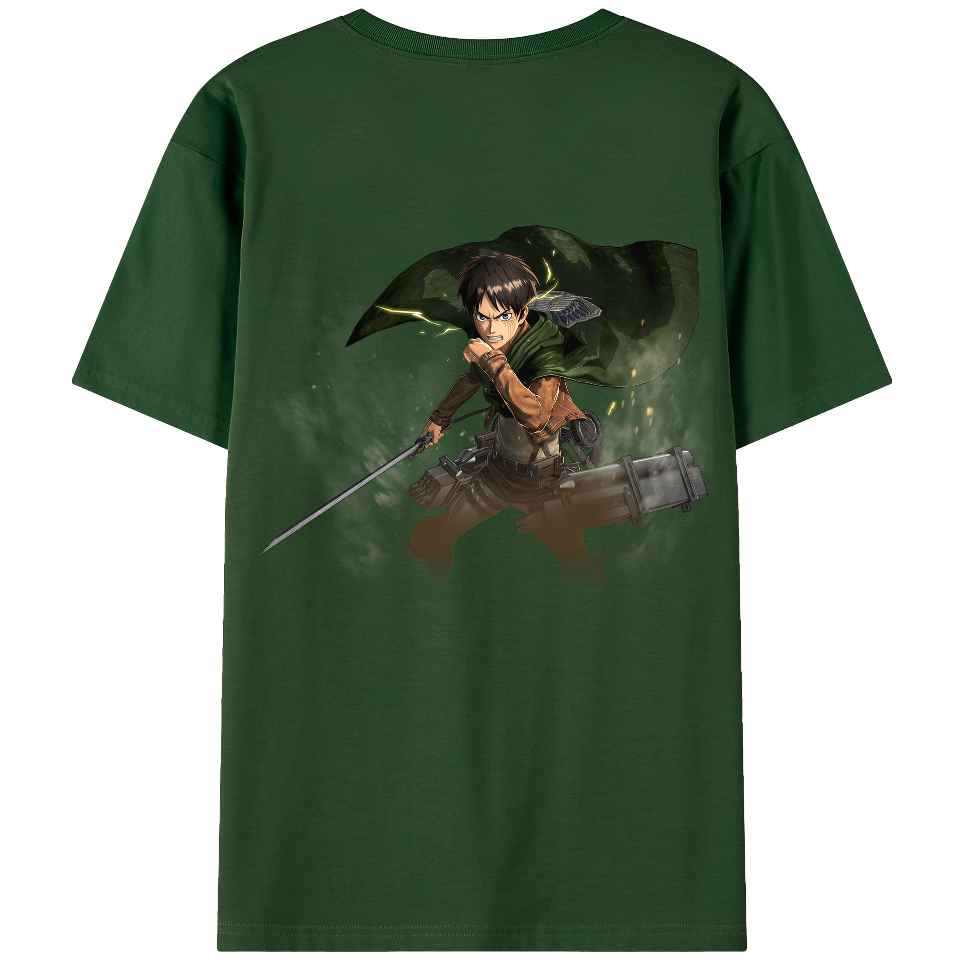 （画像用） 進撃の巨人 エレン･イェーガー Attack on Titan Eren Jäger 綿100％半袖Tシャツ（背面プリント）